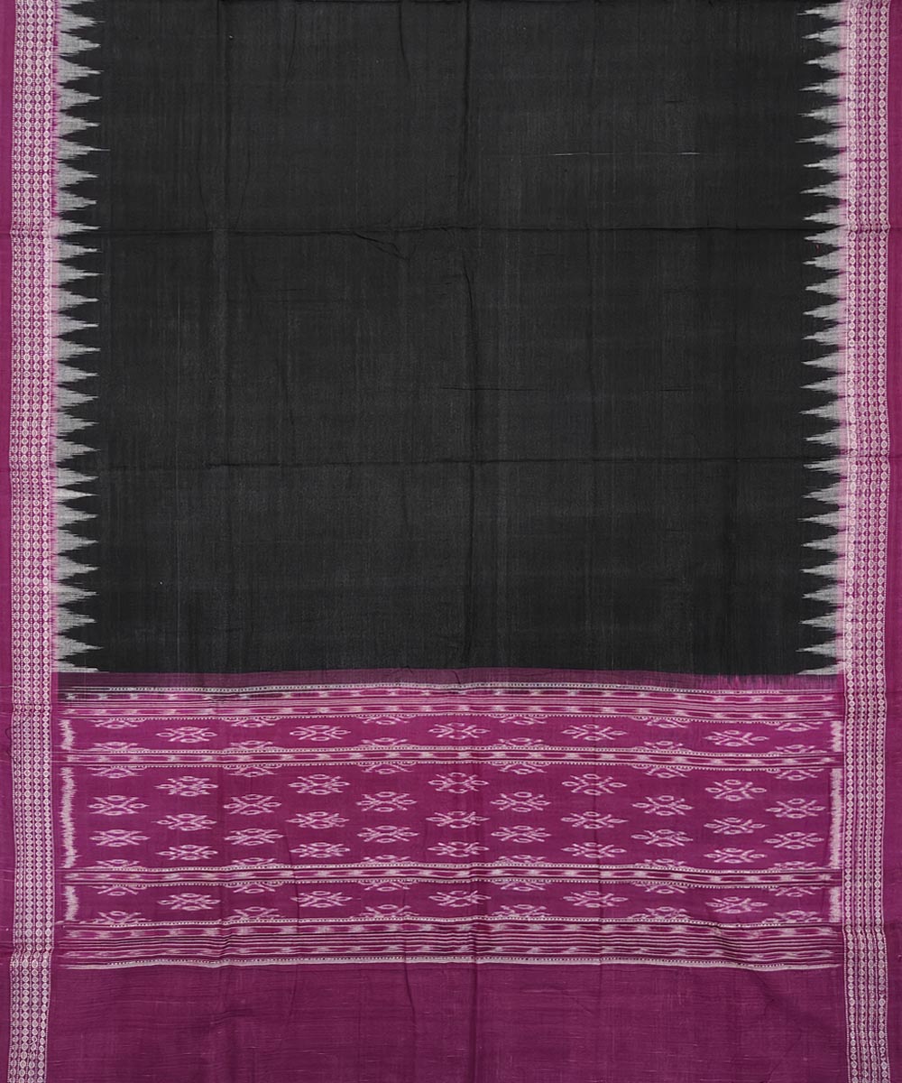 Purple black handwoven cotton sambalpuri dress material