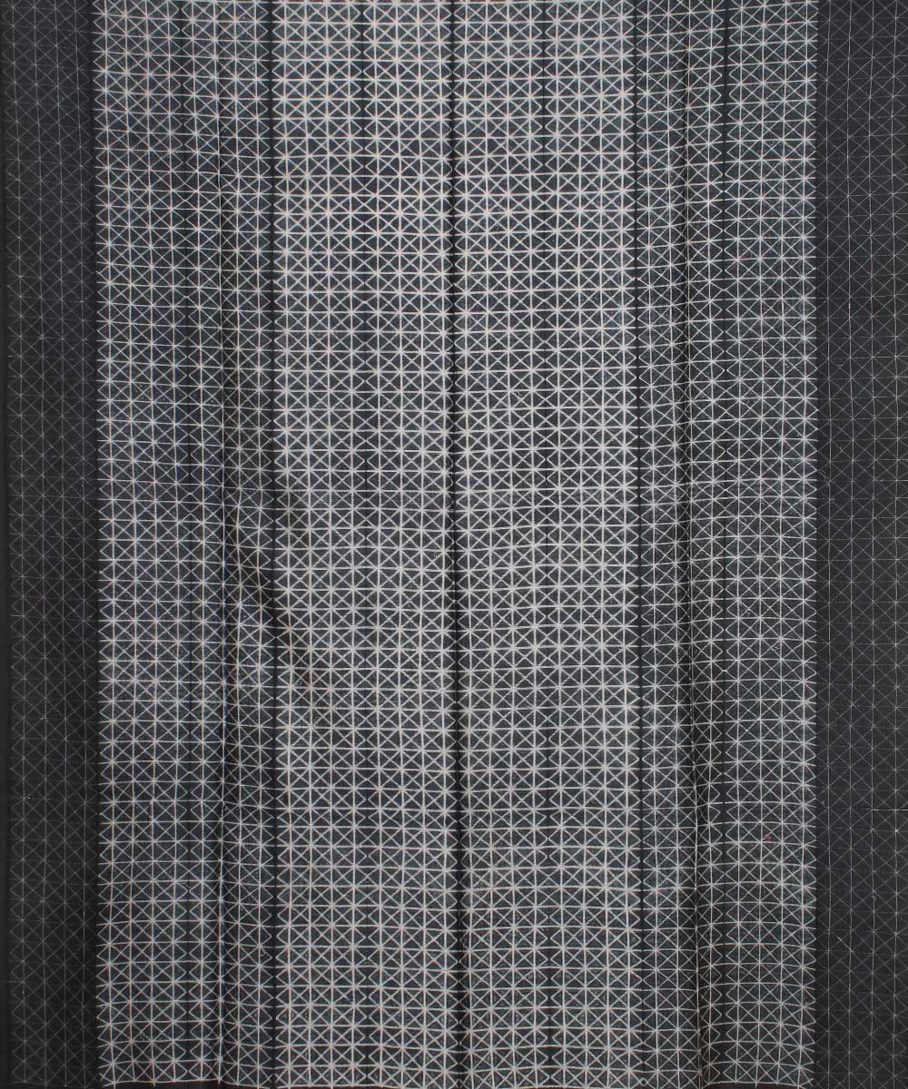 2.9m grey handwoven cotton silk shibori kurta material