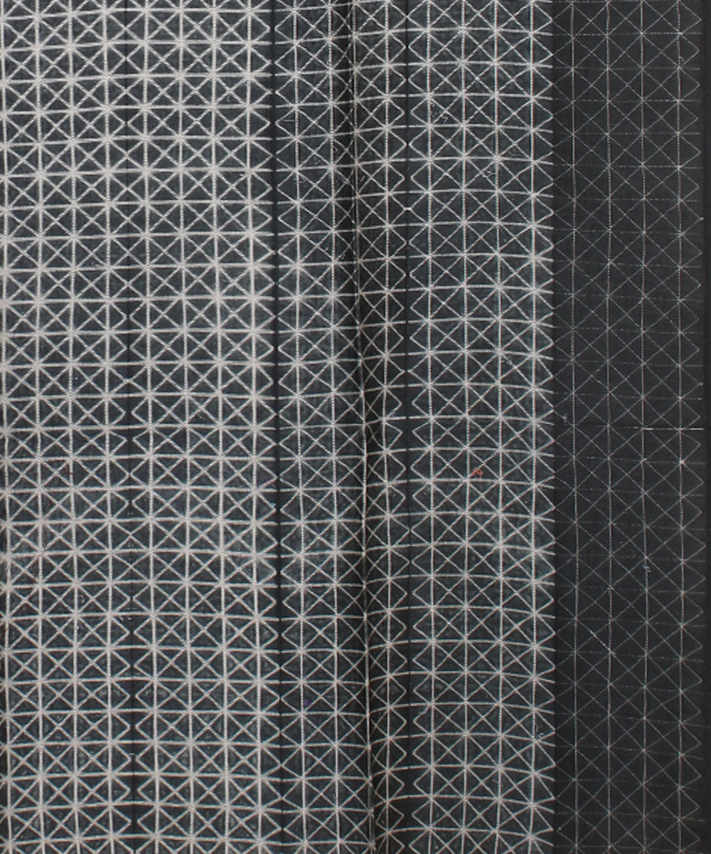 2.9m grey handwoven cotton silk shibori kurta material