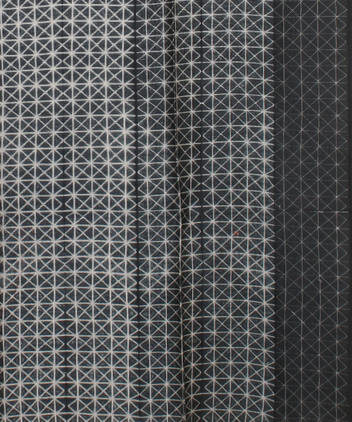 2.9m grey handwoven cotton silk shibori kurta material