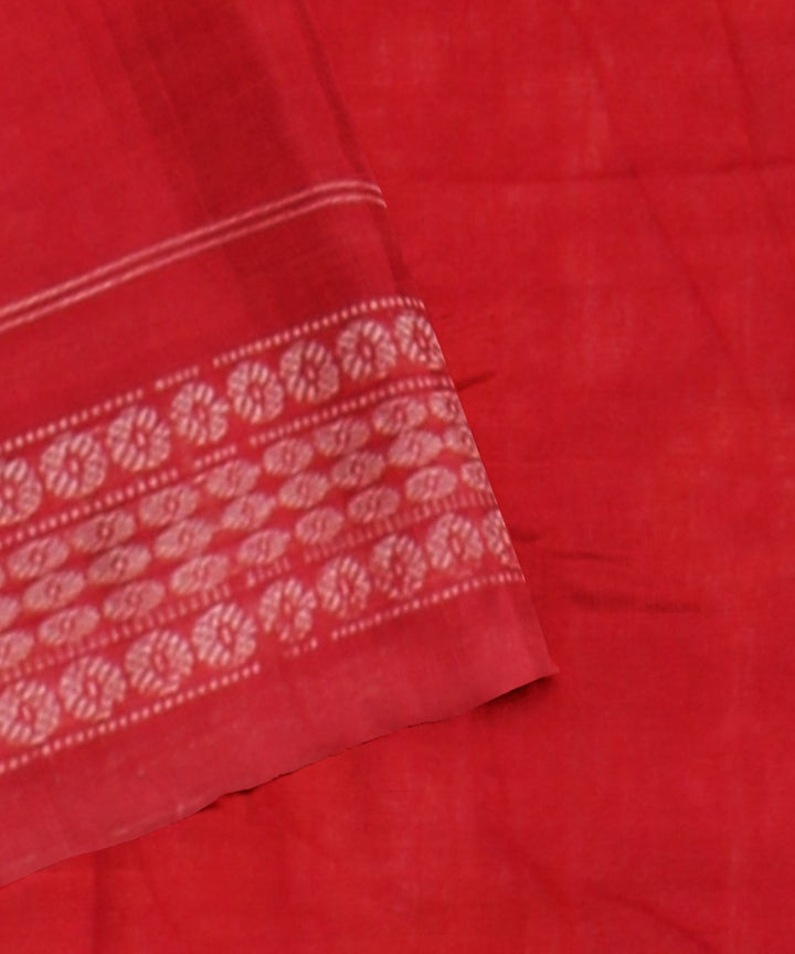 Pink red cotton handloom sambalpuri saree