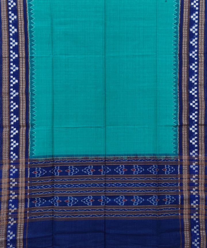 Rama green navy blue handwoven cotton sambalpuri dupatta