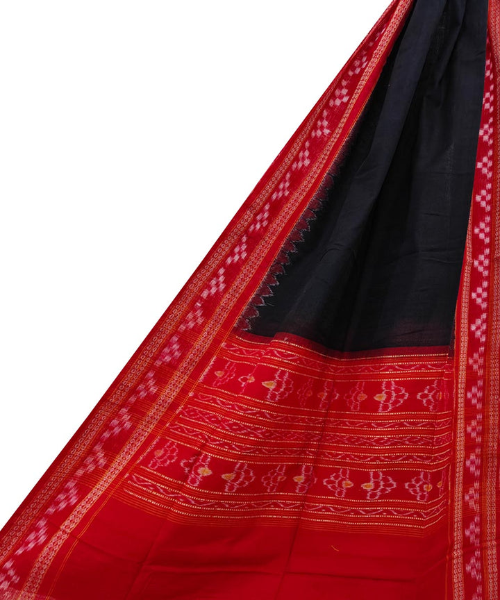 Black red handwoven sambalpuri cotton dupatta