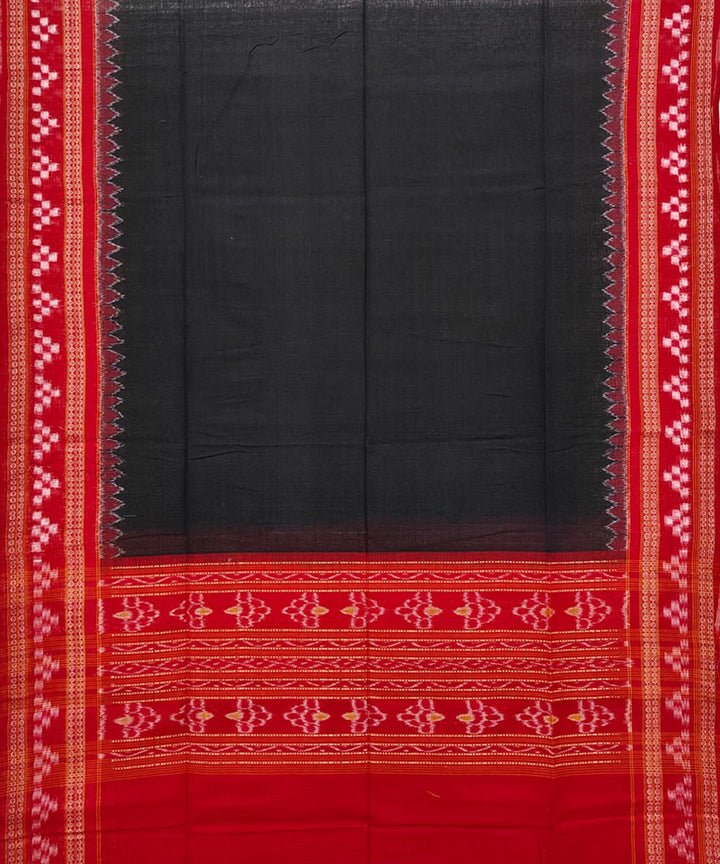 Black red handwoven sambalpuri cotton dupatta