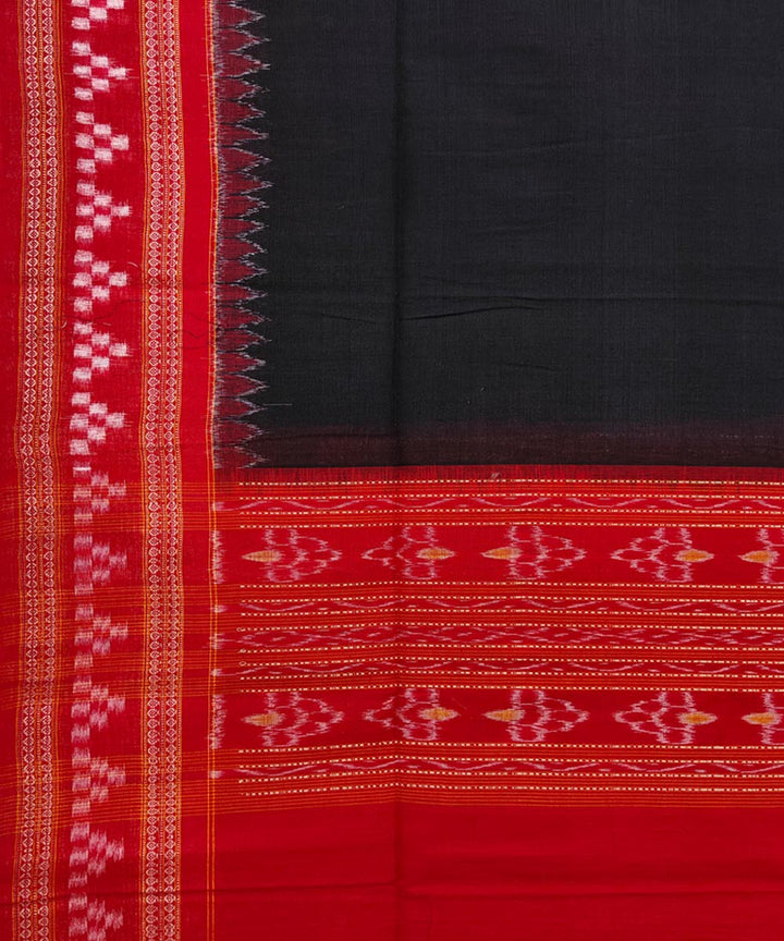 Black red handwoven sambalpuri cotton dupatta