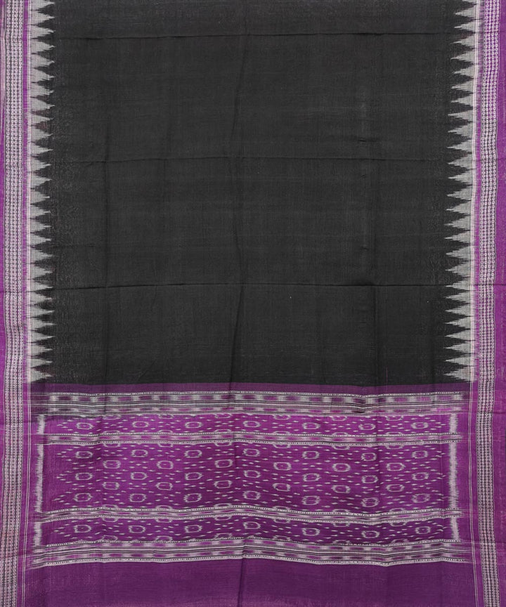 Black purple handwoven cotton sambalpuri dupatta