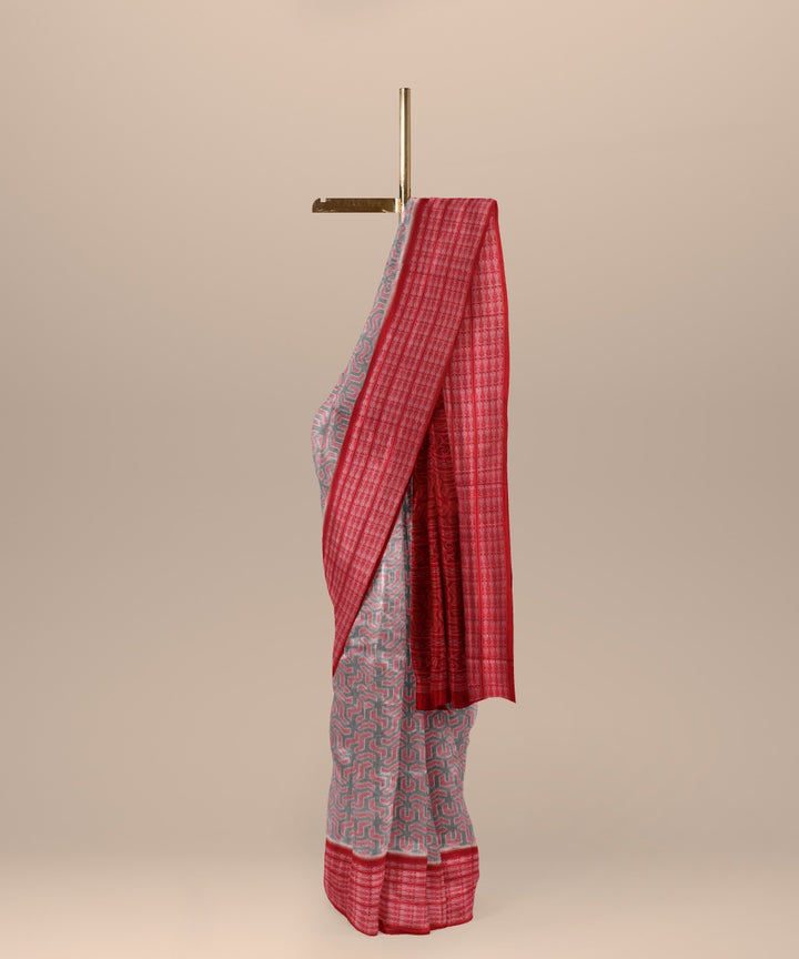 Red green cotton handloom sambalpuri saree