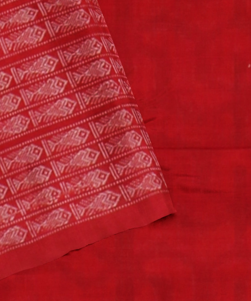 Red green cotton handloom sambalpuri saree