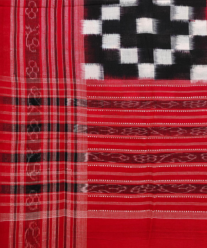 Black red handwoven cotton sambalpuri stole