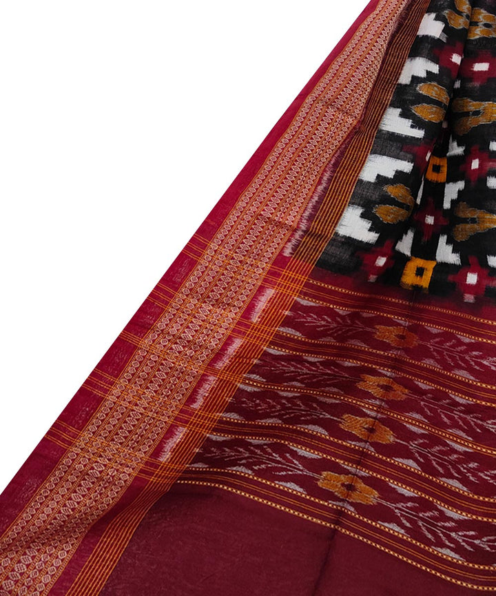 Multicolor double ikkat handwoven cotton sambalpuri stole