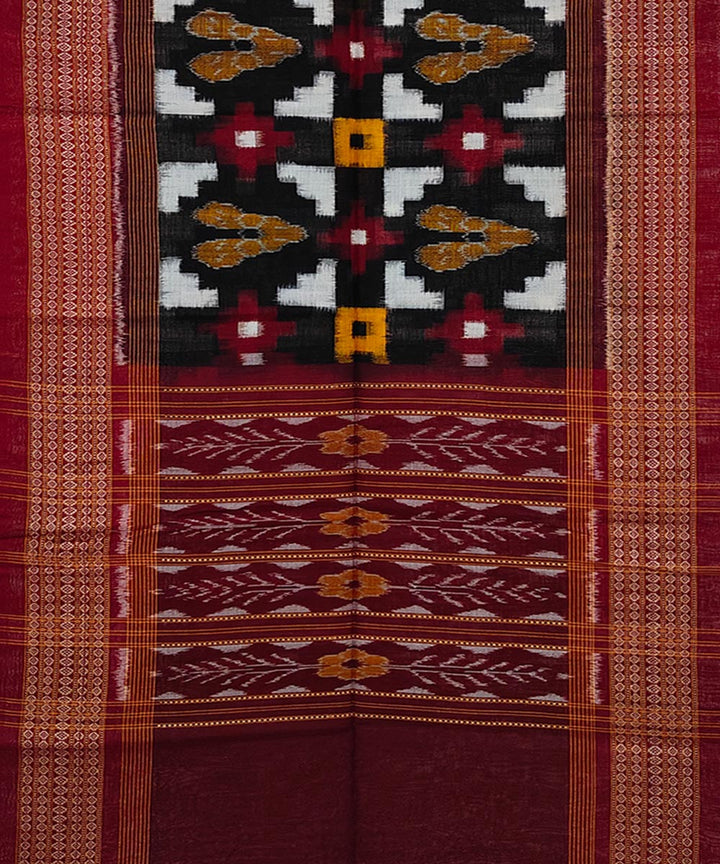 Multicolor double ikkat handwoven cotton sambalpuri stole