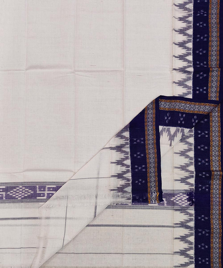 White blue handwoven cotton sambalpuritowel gamcha