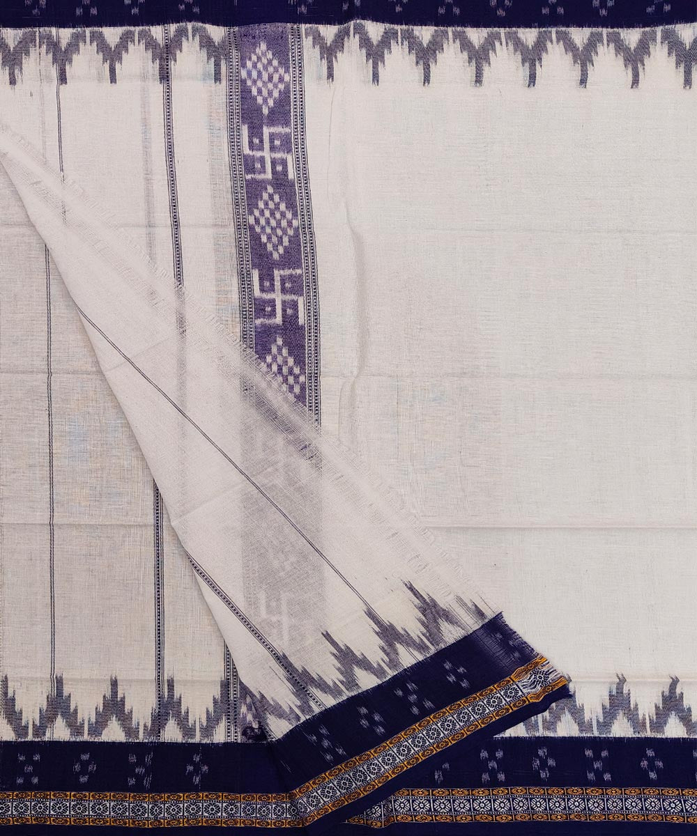 White blue handwoven cotton sambalpuritowel gamcha