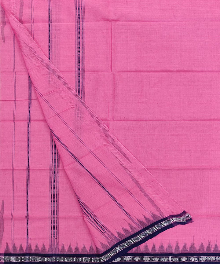 Pink blue handwoven cotton sambalpuri towel gamcha