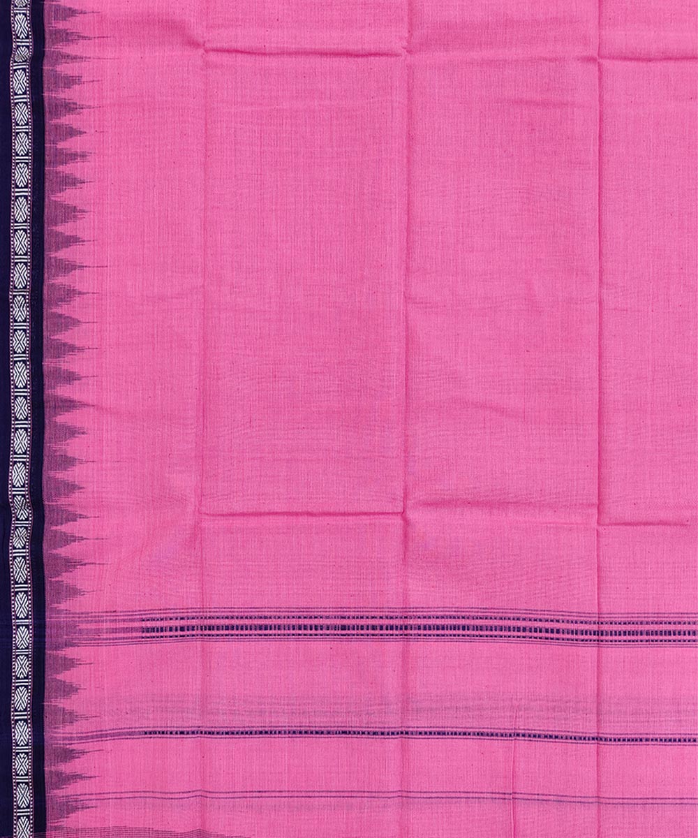 Pink blue handwoven cotton sambalpuri towel gamcha