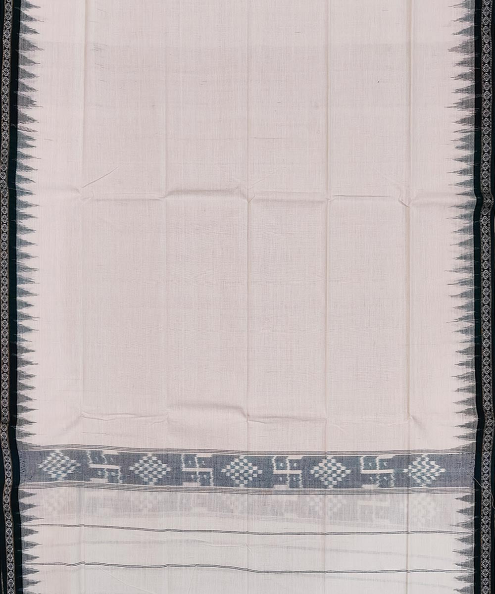 White green handwoven cotton sambalpuri towel gamcha