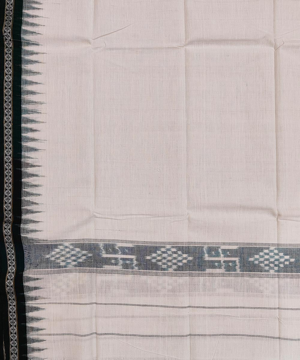 White green handwoven cotton sambalpuri towel gamcha