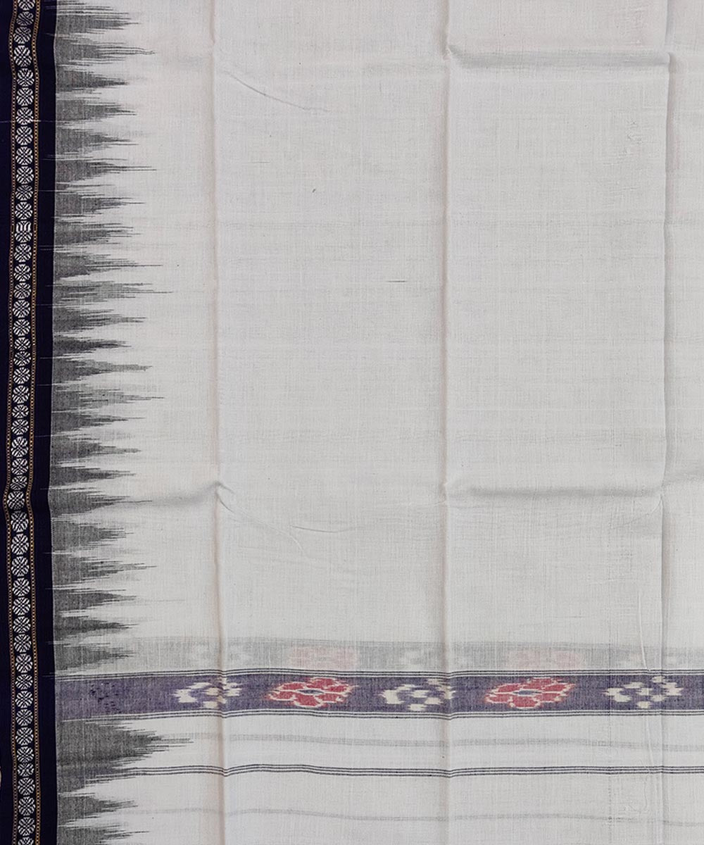 White blue handwoven cotton sambalpuri towel gamcha