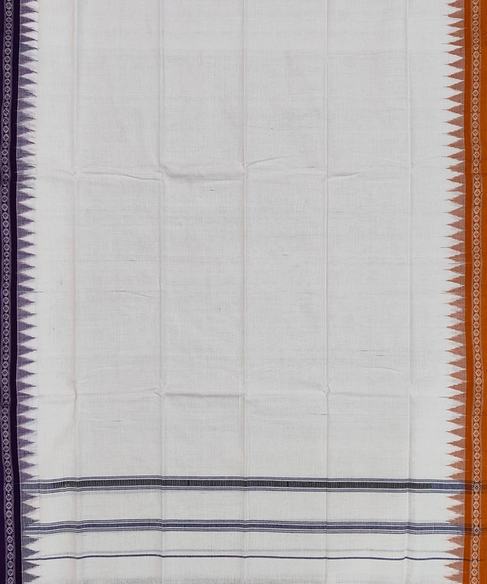 White brown handwoven cotton sambalpuri towel gamcha