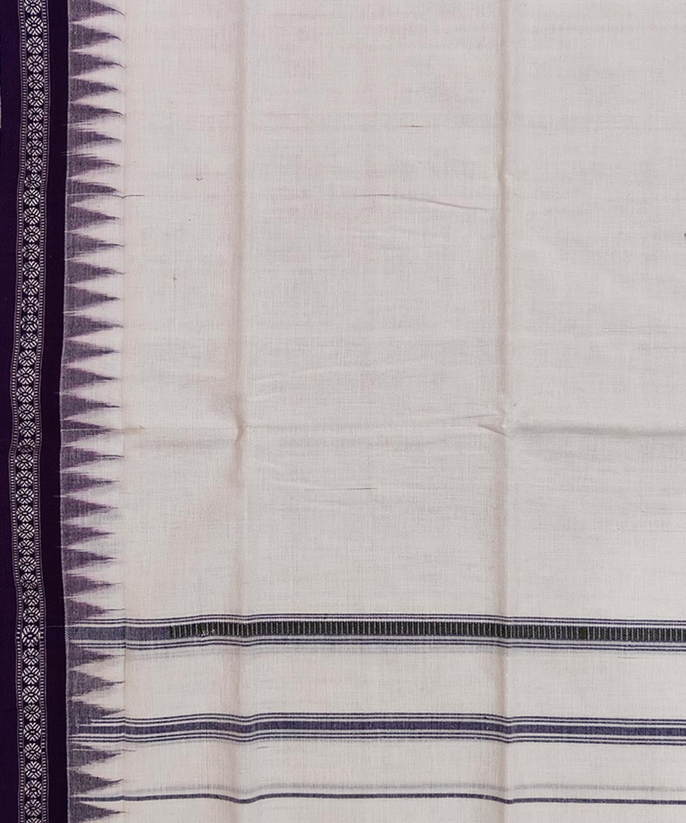 White brown handwoven cotton sambalpuri towel gamcha