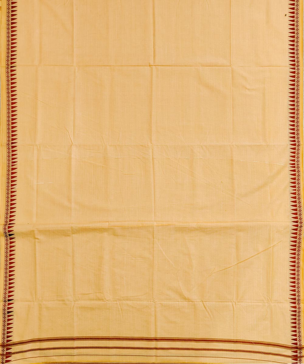 Light yellow handwoven sambalpuri cotton dhoti