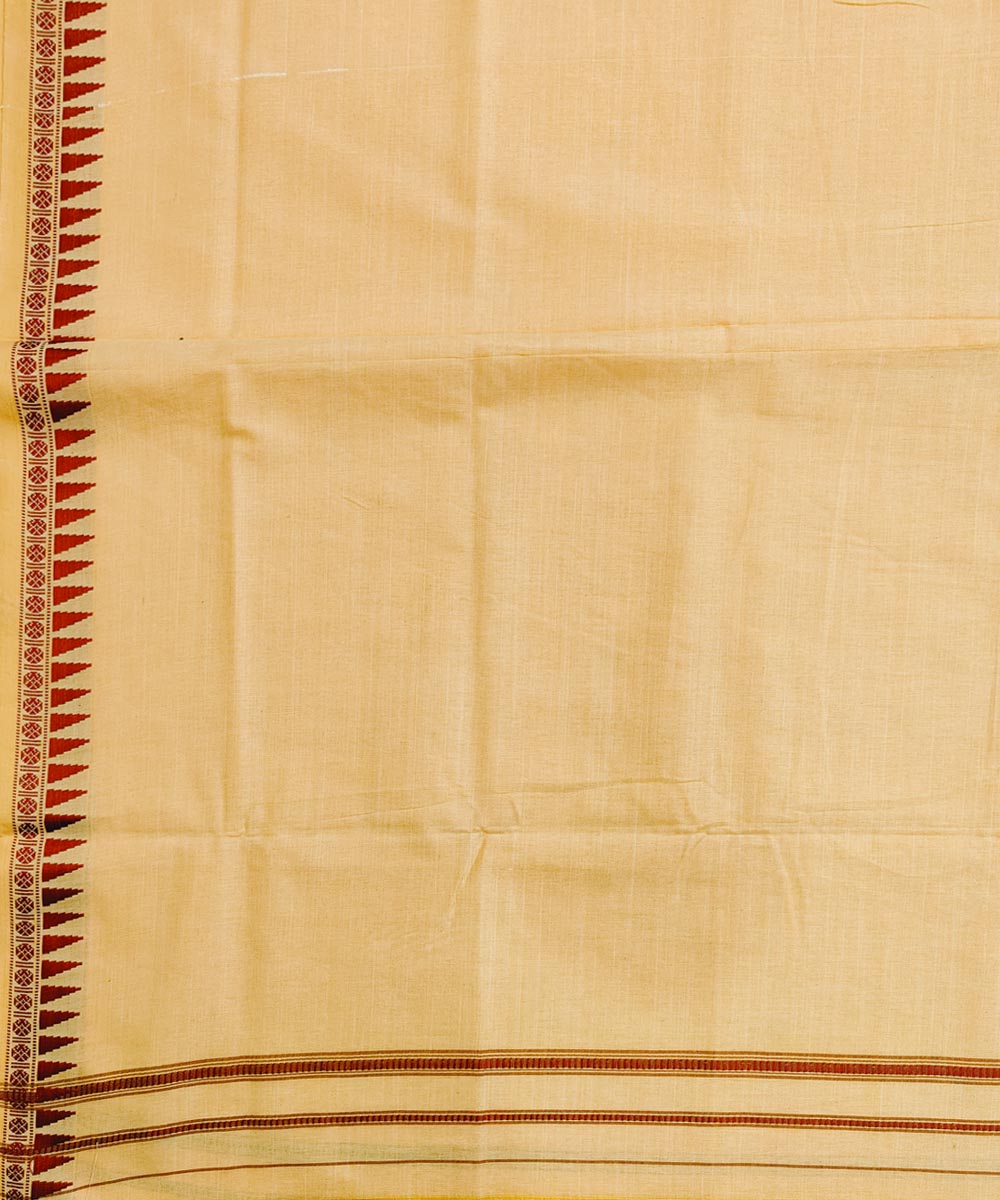 Light yellow handwoven sambalpuri cotton dhoti