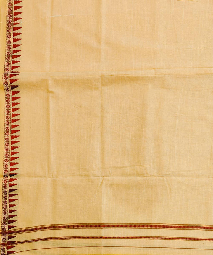 Light yellow handwoven sambalpuri cotton dhoti