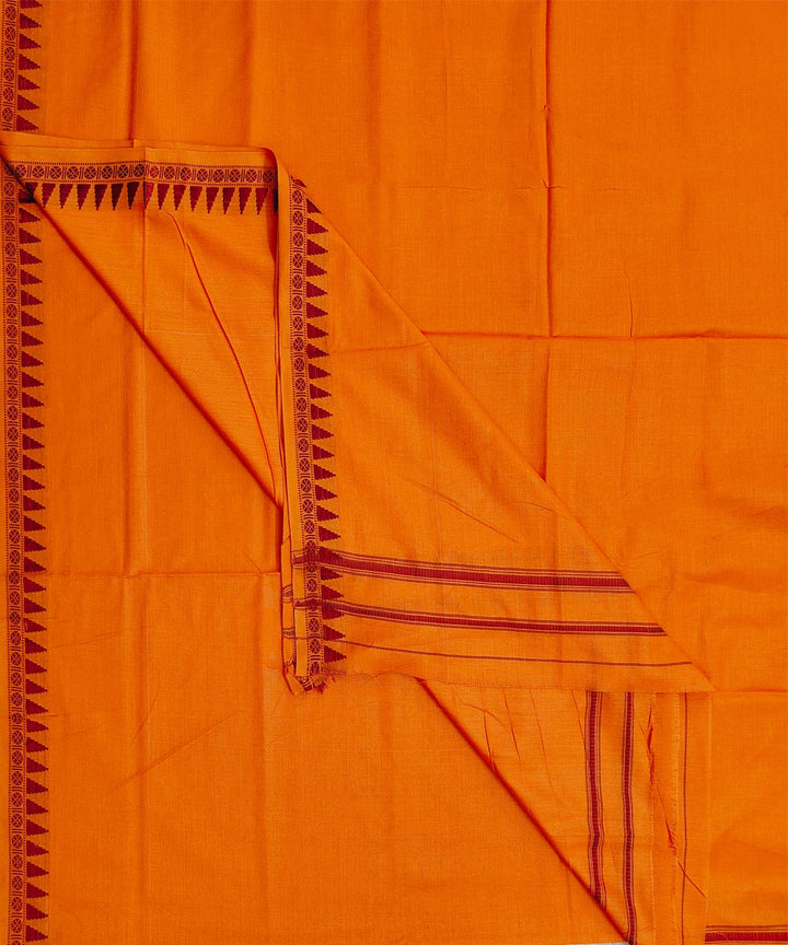 Orange handwoven sambalpuri cotton dhoti