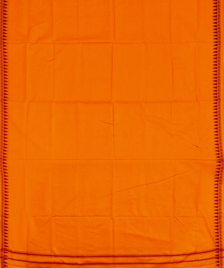 Orange handwoven sambalpuri cotton dhoti