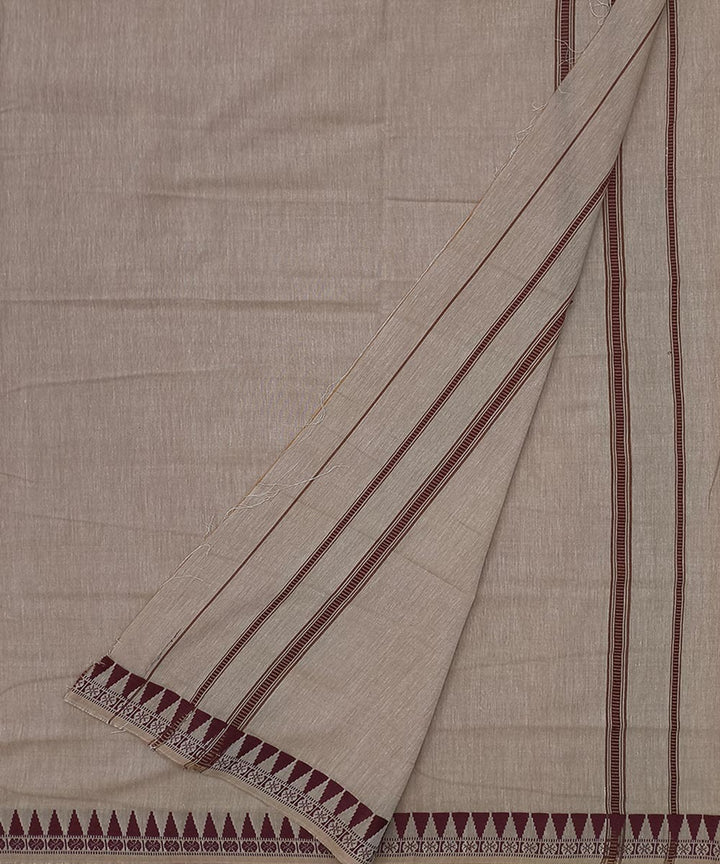 Brown handwoven sambalpuri cotton dhoti