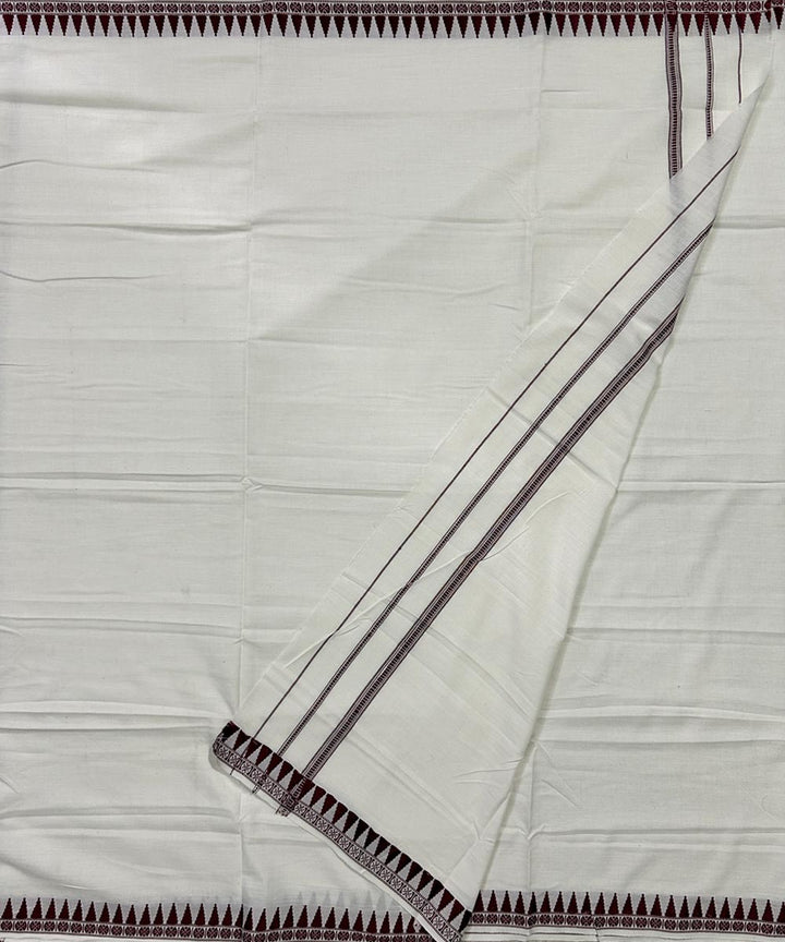 White handwoven sambalpuri cotton dhoti