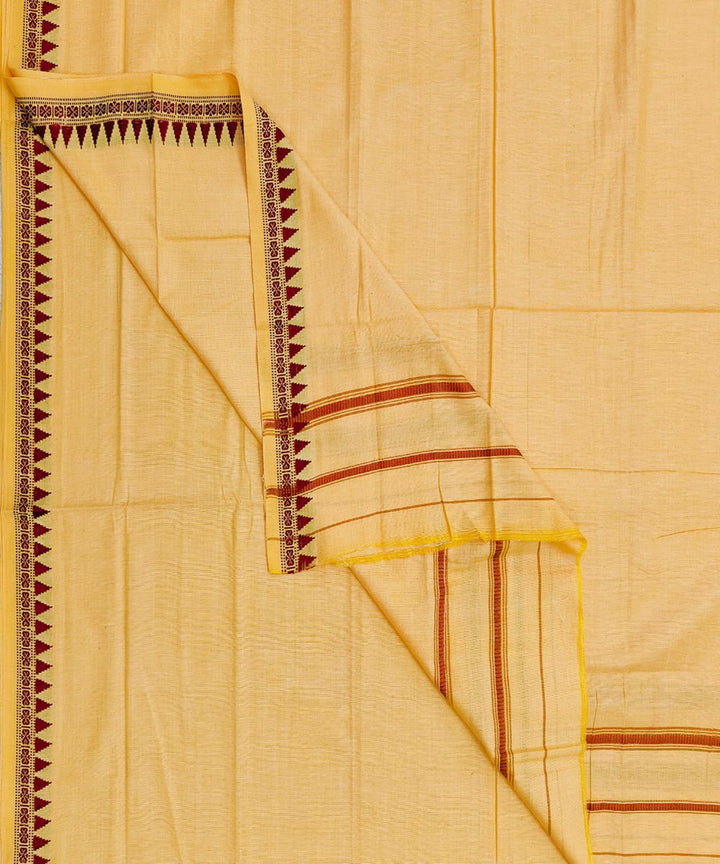 Yellow handwoven cotton sambalpuri dhoti