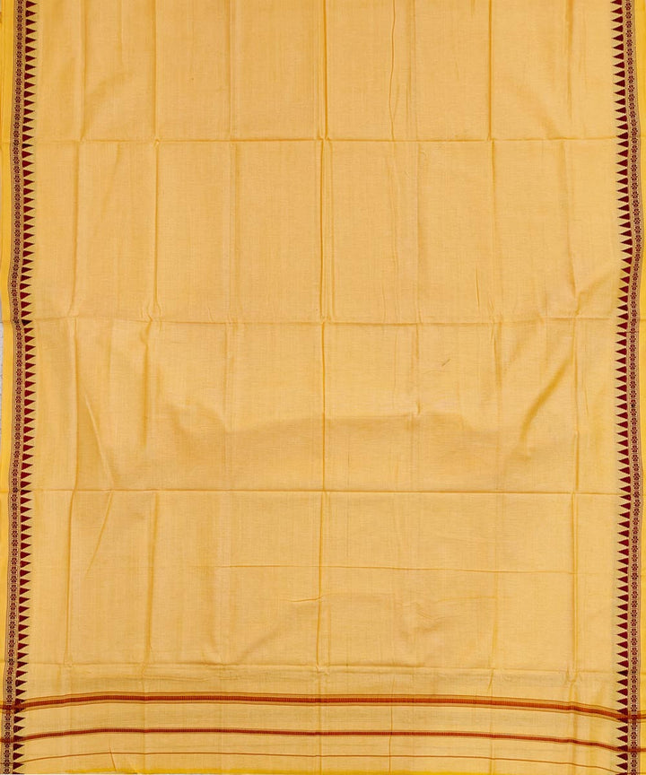 Yellow handwoven cotton sambalpuri dhoti