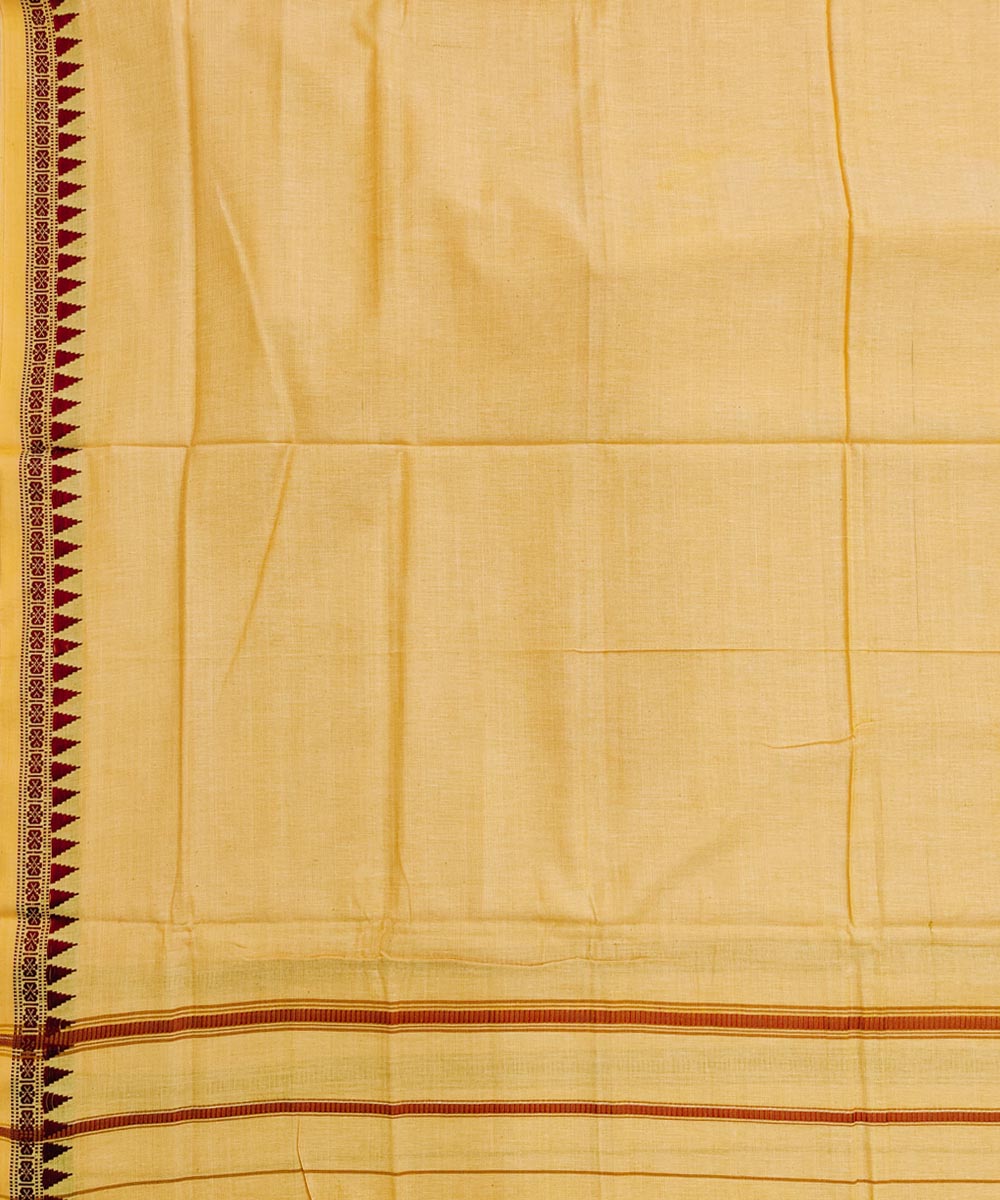 Yellow handwoven cotton sambalpuri dhoti