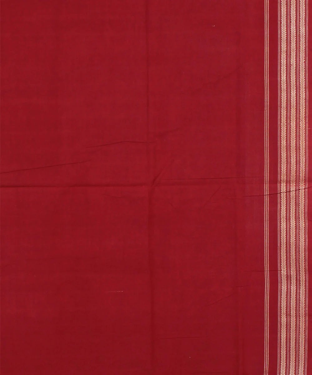 Mazenta brown maroon cotton handwoven sambalpuri saree