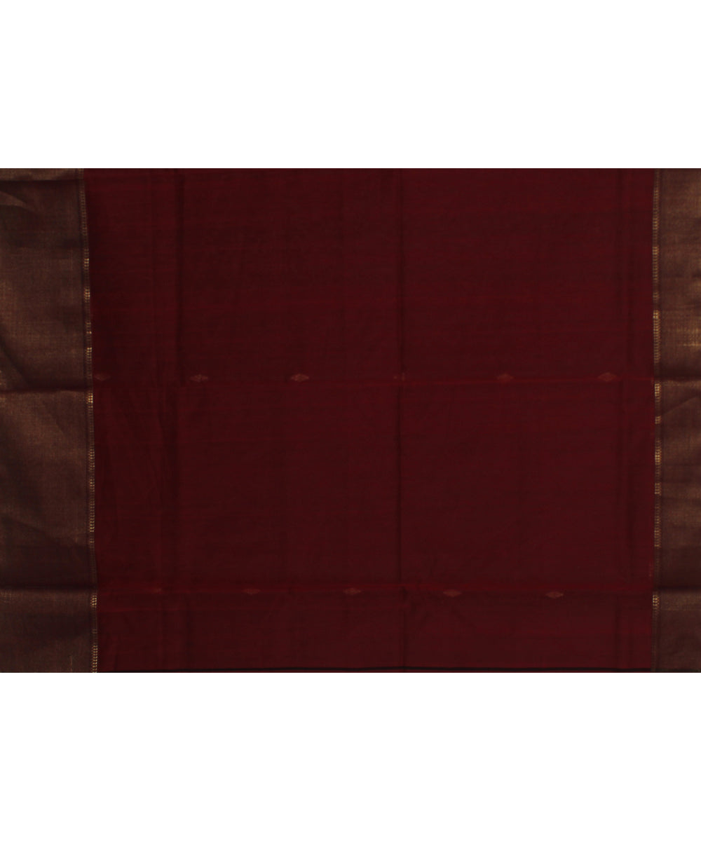 Black red handloom maheshwari cotton silk saree