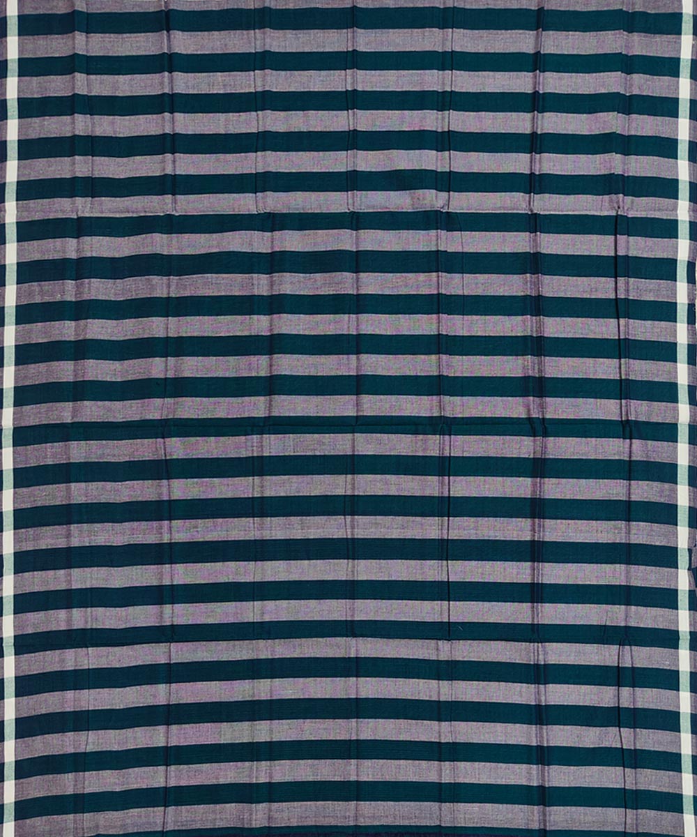 Dark green grey stripe handwoven nuapatna cotton lungi