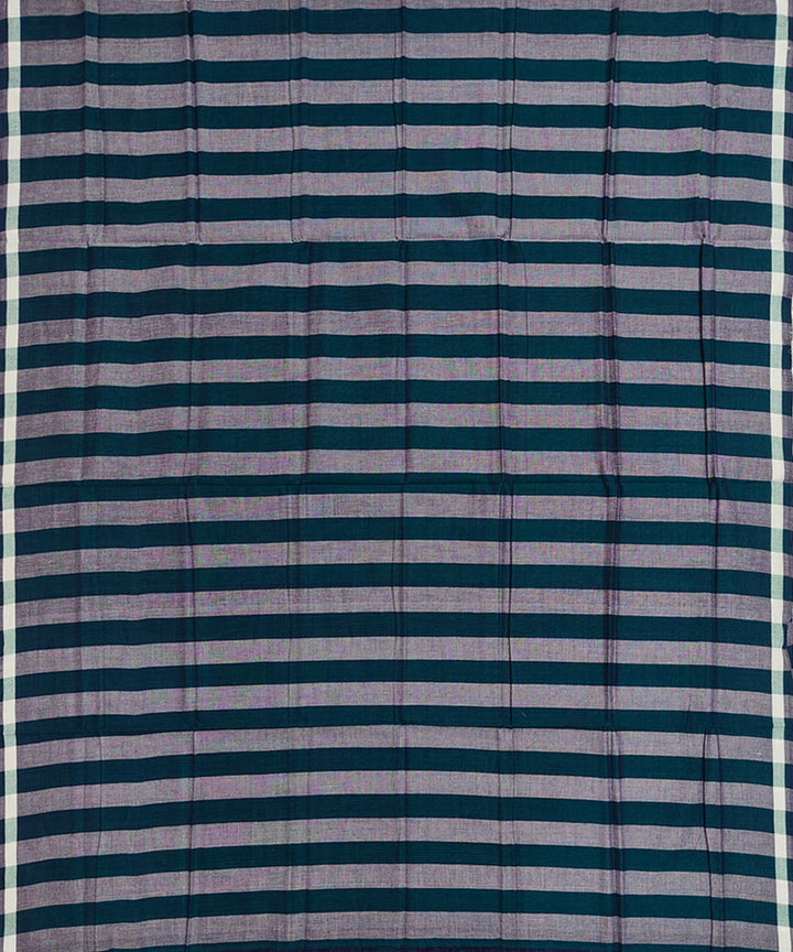 Dark green grey stripe handwoven nuapatna cotton lungi