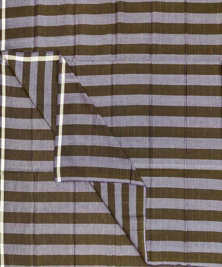 Olive green grey stripe handwoven cotton nuapatnalungi