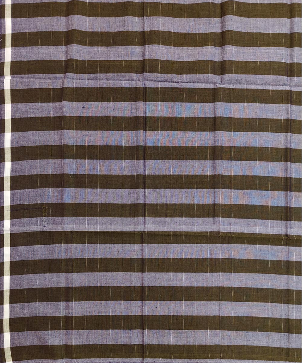 Olive green grey stripe handwoven cotton nuapatnalungi