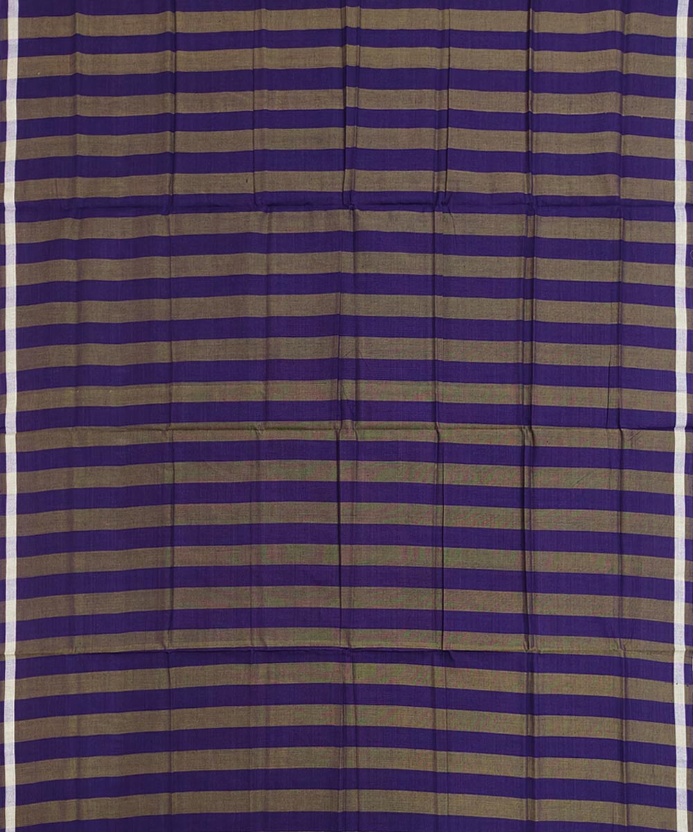 Violet grey stripe handwoven cotton nuapatna lungi