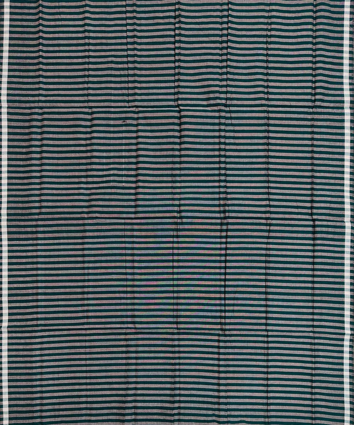 Dark green grey stripe handwoven cotton nuapatna lungi