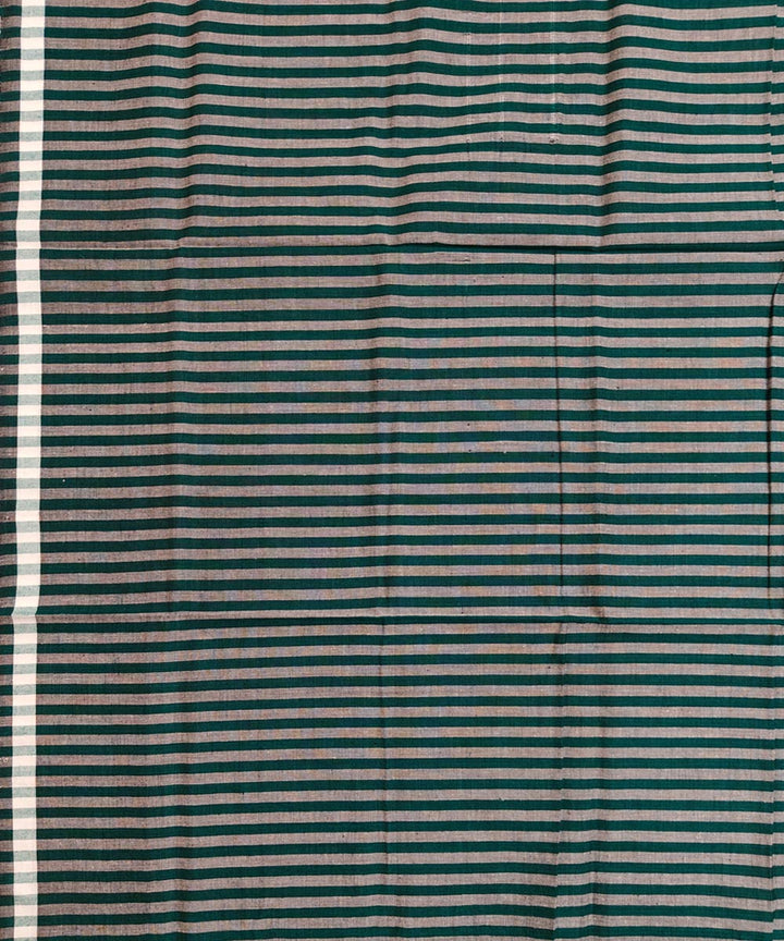 Dark green grey stripe handwoven cotton nuapatna lungi