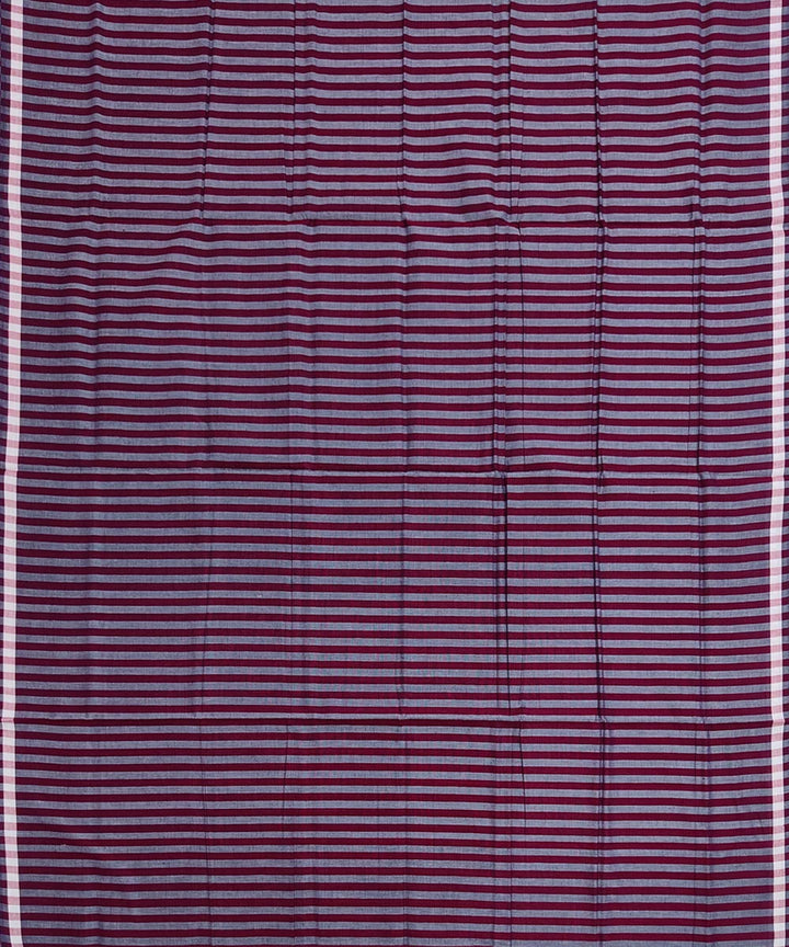 Maroon grey stripe handwoven cotton nuapatna lungi