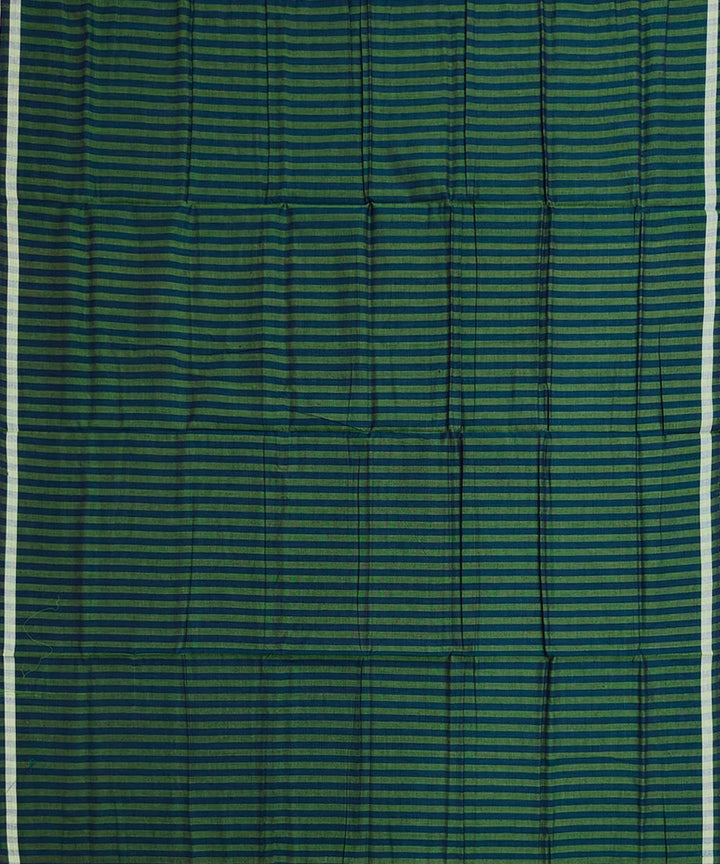 Dark green blue stripe handwoven cotton nuapatna lungi