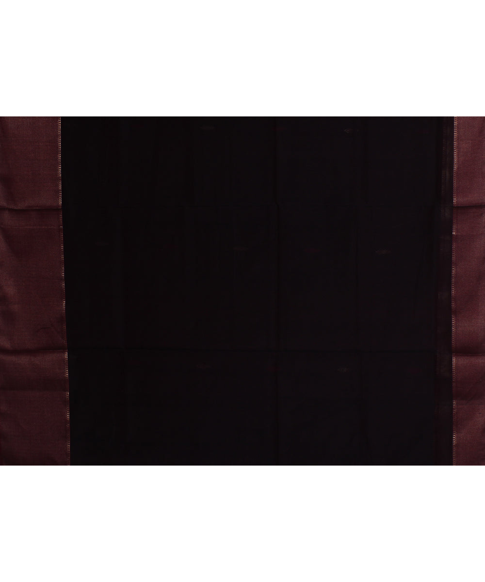 Deep maroon magenta handloom maheshwari cotton silk saree