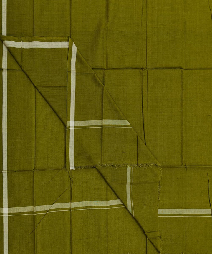 Olive green handwoven cotton nuapatna lungi