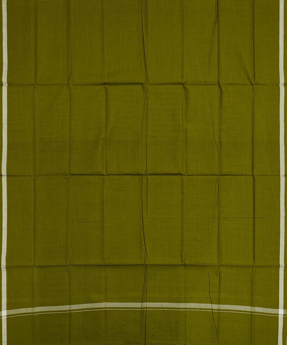 Olive green handwoven cotton nuapatna lungi