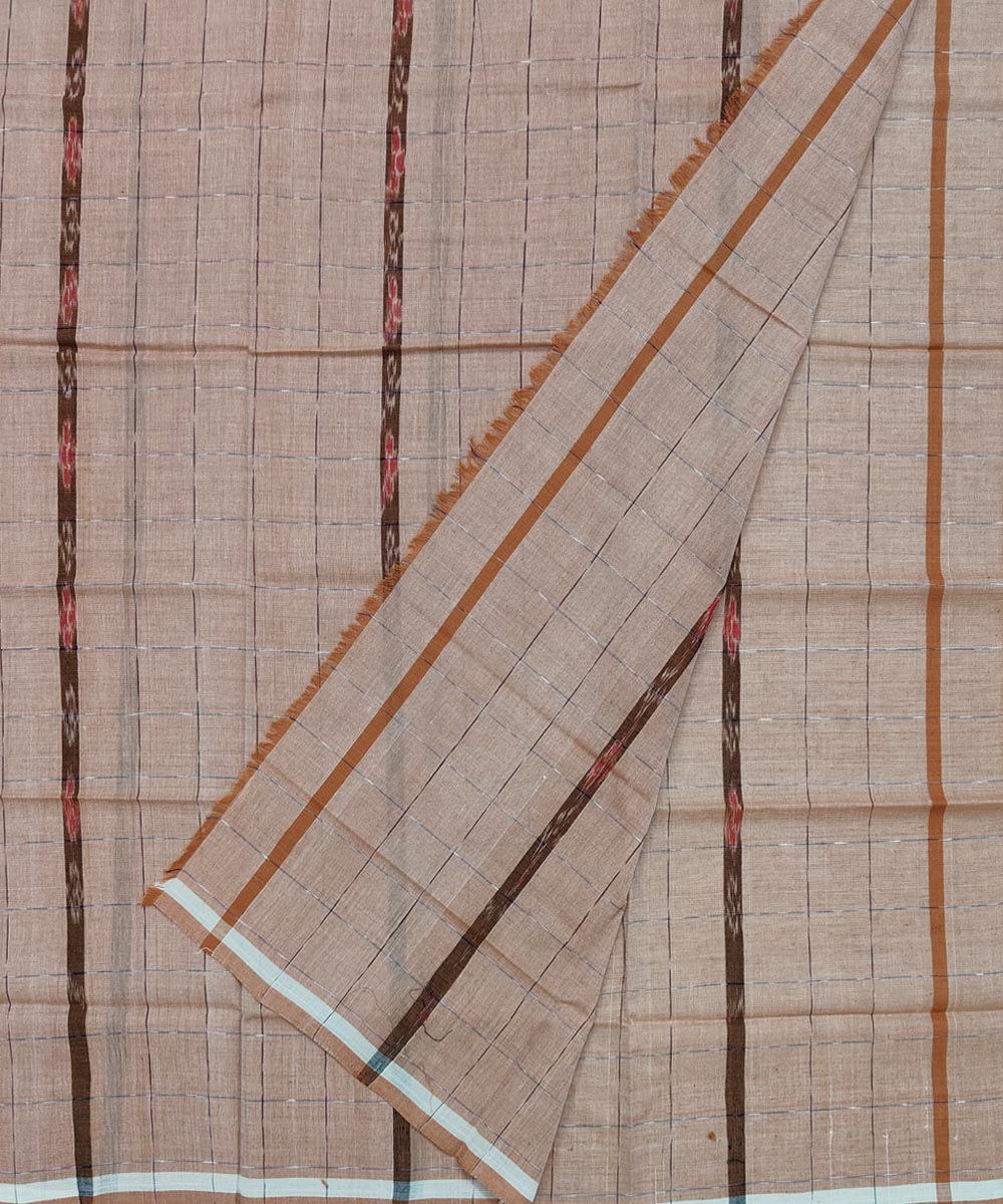 Beige puchki ghara handwoven cotton nuapatna lungi