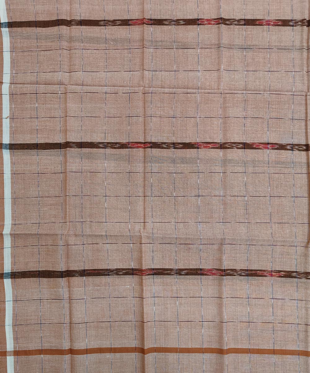 Beige puchki ghara handwoven cotton nuapatna lungi